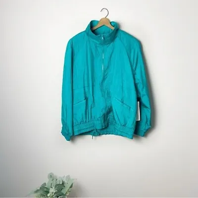 Totes Women's Size:Medium Teal Blue 80s Vintage Full Zip Jacket • $55.62