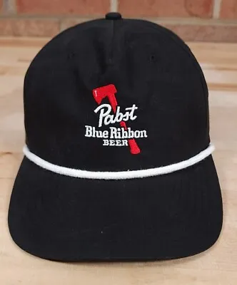 Pabst Blue Ribbon PBR Snapback Hat Rope Cord Front Cap Beer Drinking Adjustable • $17.10