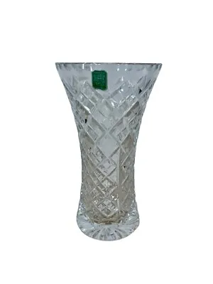  EDINBURGH CRYSTAL  Crystal Vase 8  Tall Criss Cross Pattern • $39.99