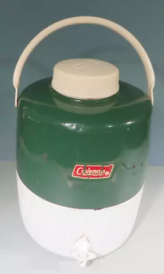 $12.95 • Buy Vintage Coleman 2 Gallon Green Metal / Plastic Water Jug Cooler USA