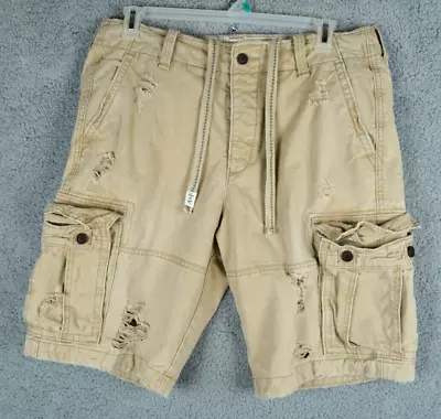 VTG Abercrombie Fitch Cargo Shorts Mens 36 Brown Distressed Paratrooper Military • $79.95
