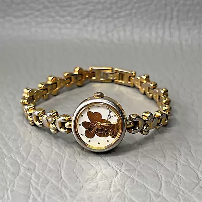 Vintage Disney Watch Women Teen Gold Tone Minnie Mouse 6.5  Band Petite • $34.90