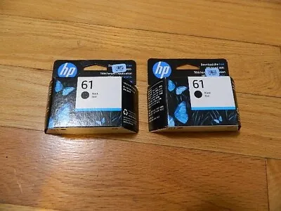 2024 GENUINE LOT 2 HP 61 Black Ink Cartridges DeskJet 1000-3512 ENVY 4500 SEALED • $36