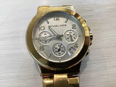 Michael Kors Watch MK 5222 6.5 Inch Wrist Gold Tone Excellent Condition • $39