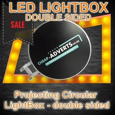 £175 • Buy Double Sided Outdoor Round Illuminated Projecting Light Box Sign LED 60cm 