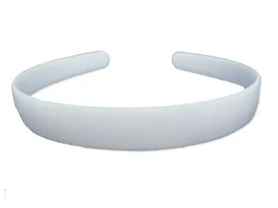 White Plastic Aliceband Plain Headband Hair Fashion Womens Core DIY Craft 2cm • £2.54