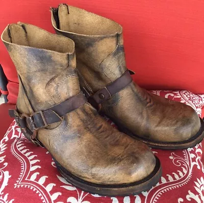 Freebird Hachet  Distressed Brown Leather Ankle Moto Boot Western Bootie 10 • $135