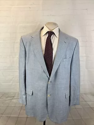 SPRING/SUMMER Brooks Brothers Men's Light Blue Silk Blend Blazer 48R $895 • $120.02