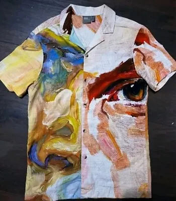 ASOS Multi-Colour Art/Water Paint Print Shirt • £8.99