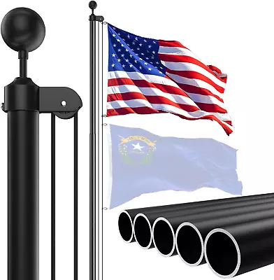 Flag Pole For Outside In Ground20Ft Sectional Aluminum Extra Thick Heavy Duty  • $129.78