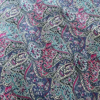 Vintage Paisley Print Dress Craft Fabric Remnant 90cm X 1m Purple Pink Liberty? • £12.96