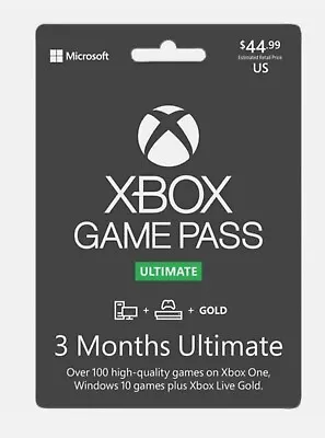 Microsoft - Xbox Game Pass Ultimate 3 Three Months Membership NO RESERVE!!! • $20