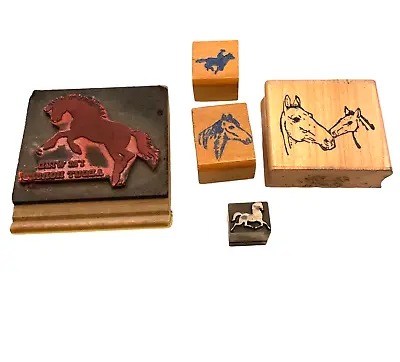Rubber Wood Metal Stamp Horse Cowboy Pony Equestrian Horseback Riding • $22.95