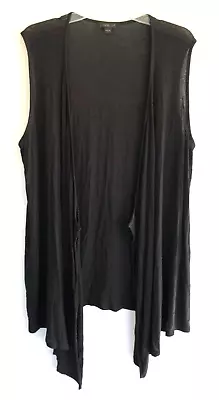 J Jill Wearever Collection Black Rayon Spandex Sleeveless Vest Knit Cardigan XL • $14.18