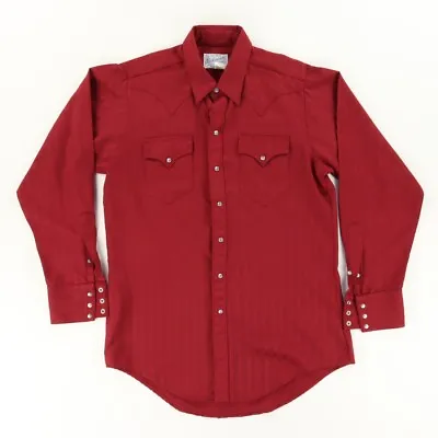 VTG Rockmount Ranch Weare Western Pearl Snap Shirt Red Men's M • $17.49