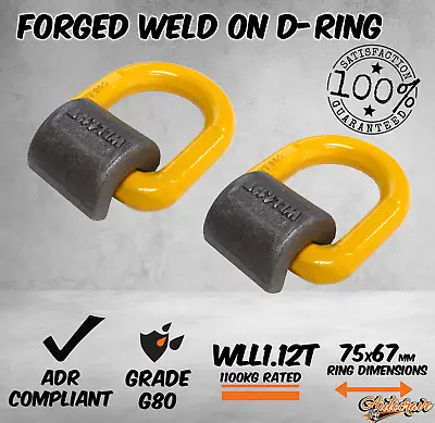2x Weld On Ring Forged Weldable DRing Trailer Tie Down Point Anchor Lashing Ring • $39.95