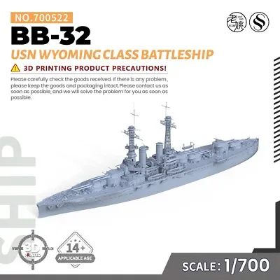 SSMODEL 1/700 Military Model Kit USN Wyoming Class Battleship BB-32 WAR GAMES WT • $56.99