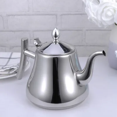 Stovetop Whistling Kettle Silver Teapot Small Teapot With Infuser Metal • £19.83