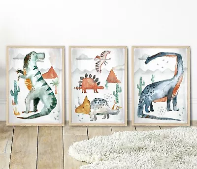 Pip+Phee Dinosaur Set Of 3 Art Prints - Babies & Kids Whimsical Art Prints • $35