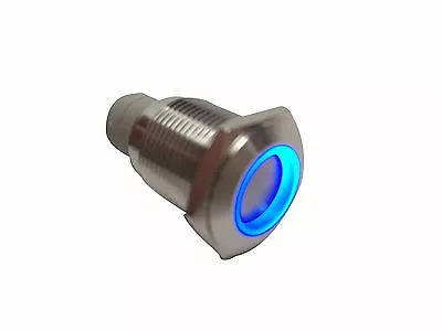 Pactrade Marine SS 304 Blue LED Ultra Flush Light On-Off Push Switch Ring Button • $9.99