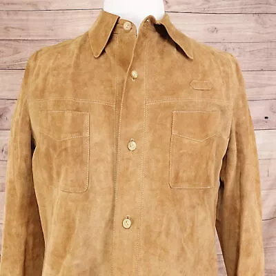 Vintage Neiman Marcus Suede Leather Brown Jacket Coat Mens Sz 42 • $70