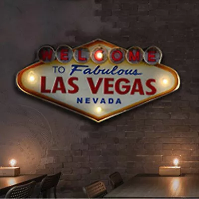 $34.58 • Buy Retro Welcome To Fabulous Las Vegas Nevada Bar Neon Light Metal Sign Irregular