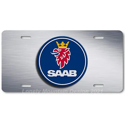 Saab Logo Inspired Art On Gray FLAT Aluminum Novelty Auto Car License Tag Plate • $17.99