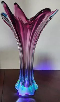 Huge Vintage Murano ( Venetian )Violet & Blue Vase • $48