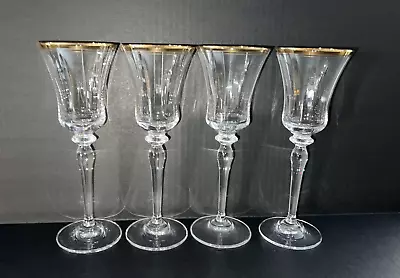 Set Of Four (4) ~ MIKASA Jamestown Gold Trim ~ RED / WHITE WINE Glasses~ Austria • $45