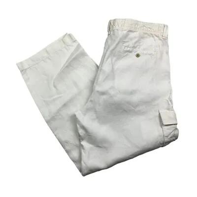 $66.49 • Buy Tommy Bahama Men's Relax 100% Linen Cargo Beach Pants White • Small