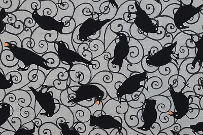 Raven Fabric Halloween Fabric Quilting Fabric Cotton Fabric Spooky Nights • £8