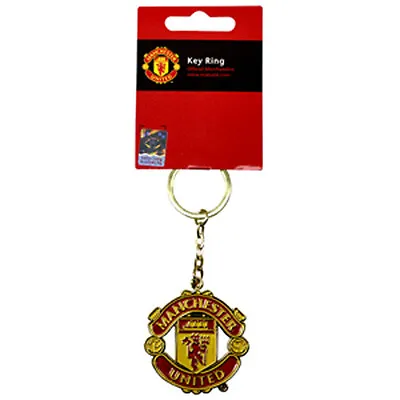 £5.68 • Buy Manchester United Fc Gold Crest Metal Keyring Key Ring Keychain New Gift Xmas
