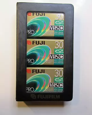 NEW FUJI FILM VHS-C TC-30 Tapes Lot Of 3 CAMCORDER CASSETTES With Case • $12.98