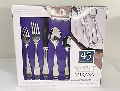 Mikasa Bravo Satin 18/10 Stainless Steel 45 Piece Flatware Set New Sealed • $69.99