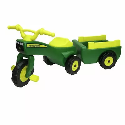 John Deere Kids Ride On Pedal Trike Tractor W Pull Wagon Children Toy Tricycle • $292.95