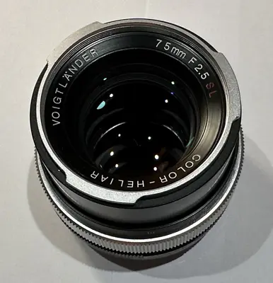 Voigtlander 75mm F/2.5 SL Color Heliar Lens Nikon F Mount W/ Box No Seperation • $499.99