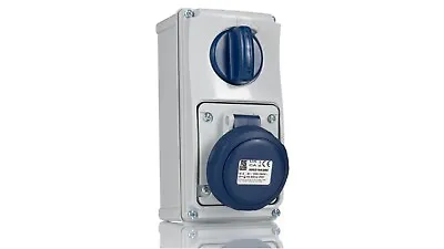 RS IP67 Blue Wall Mount 2P + E Power Socket Rated At 16A 230V - 214-4260 • £45.83