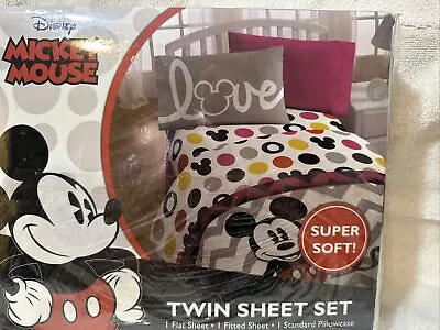 Disney Mickey Mouse Twin Sheet Set Super Soft • $22