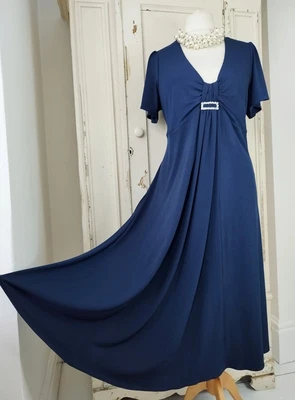 £35.99 • Buy JOANNA HOPE Dress Blue Evening Gown Fit & Flare Cruise Party Size 18 New