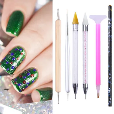 Dual-end Dotting Pen Drawing Brush Rhinestone Studs Picker Wax Pencil Nail Tool • $1.99