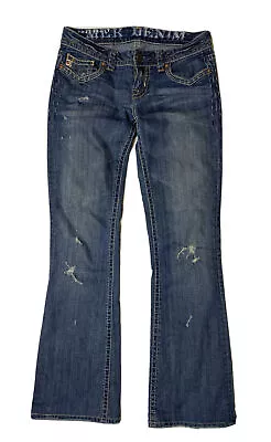 Mek Denim Women Size 26 (M 29x31) Denim Seville Blue Jeans Distressed Low Rise • $8.66