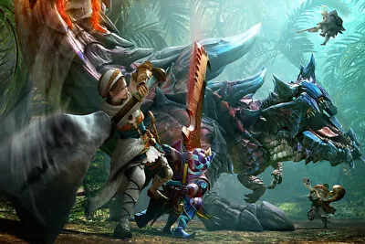 Monster Hunter Moster Fight Tv Video Game Wall Art Home Decor - POSTER 20x30 • $23.99