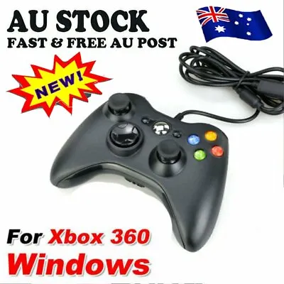 $22.85 • Buy New Black Wired Controller For Xbox 360 Console USB Windows/PC AU