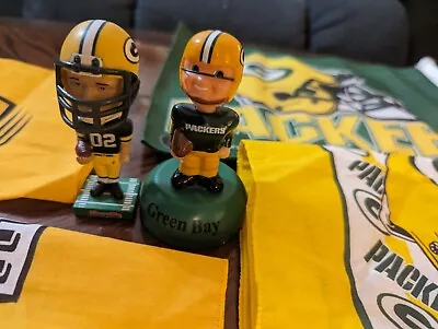 Vintage Green Bay Packers Bobble Heads Flag & Bandanas • $35