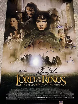The Lord Of The Rings: The Fellowship Of The Ring Movie Poster Cast Signed COA • £182.80