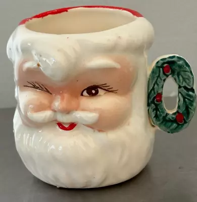 VNTG Winkin Santa Christmas Mini Mug NOEL Handle Replacement  O  Japan FREE SHIP • $22.95