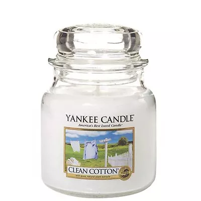 Yankee Candle Original Jar Candles Medium Clean Cotton 411g • £16.99