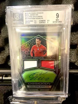 2019 Panini Obsidian Cristiano Ronaldo Auto Match Worn /7 Color Match Jersey BGS • $2800