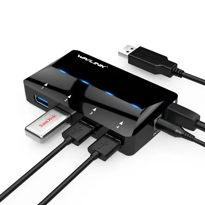 USB 3.0 Hub 7-in-1 Type A Adapter W/ Smart Charging Port 4 USB 3.0 Data Ports • $9.98