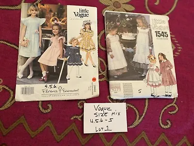 Little Vogue Vintage Designer Sewing Patterns - Size Mixed 4.5.6.- 5 Children • $10